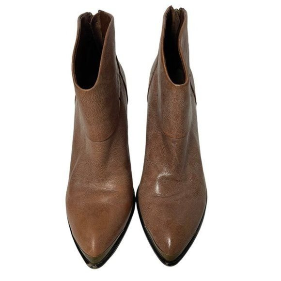 B. Makowsky Quinn Womens Brown Leather Ankle Booties Size 8.5 Almond Toe - Picture 11 of 13